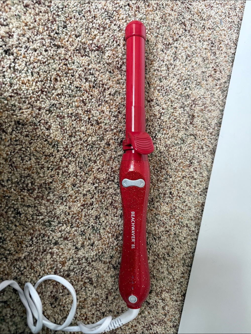 Beachwaver B1 Red Glitter Curling Iron